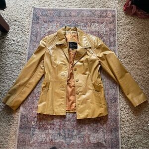 Vintage Miss Simone Mustard Leather Jacket
